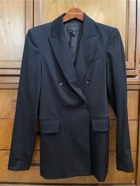 Rag & Bone Blazer Peak Lapel Black Double Breasted Jacket 4 Made in the USA